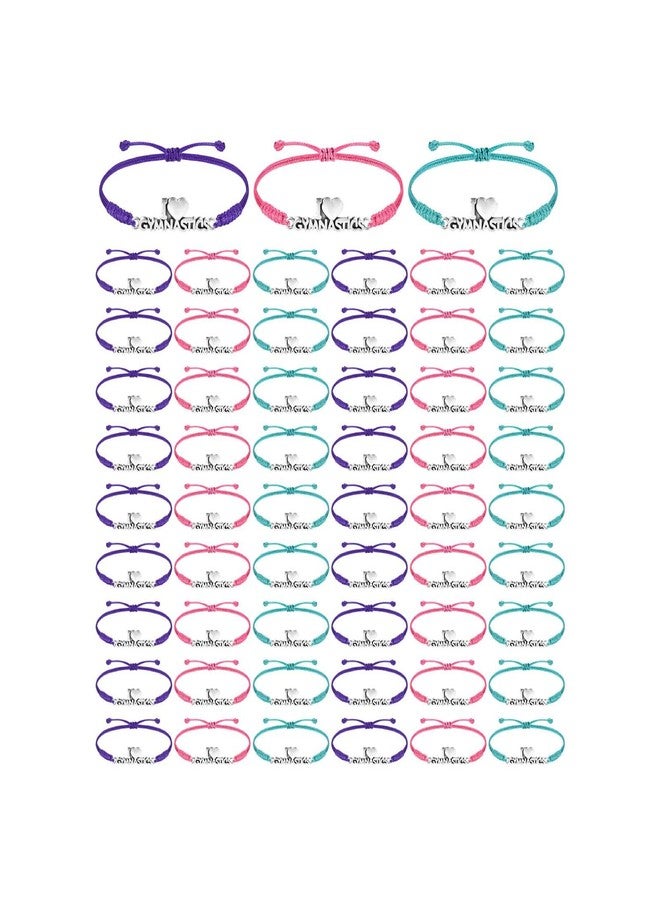 Sureio 48 Pcs Adjustable Braided Bracelet Bulk Gymnastics Styles for Christmas Supplies(Gymnastics,Classic,48 Pcs) - Image 1